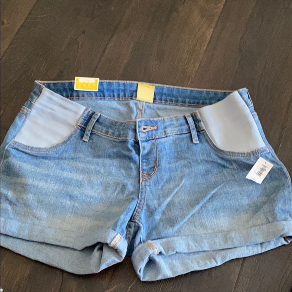 Jean maternity shorts